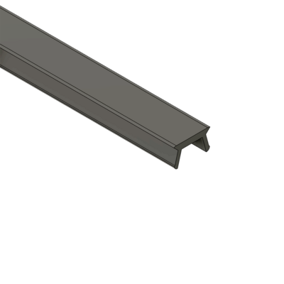61-030-1 MODULAR SOLUTIONS PVC COVER PROFILE 45 SERIES, SHALLOW, BLACK, 2M